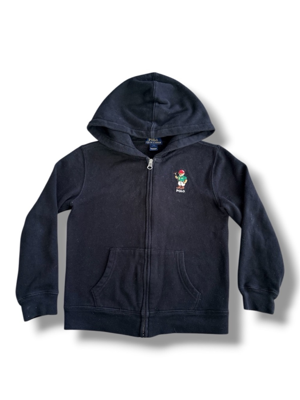 Polo Ralph Lauren Bear Hoodie Black Boys Sz 7